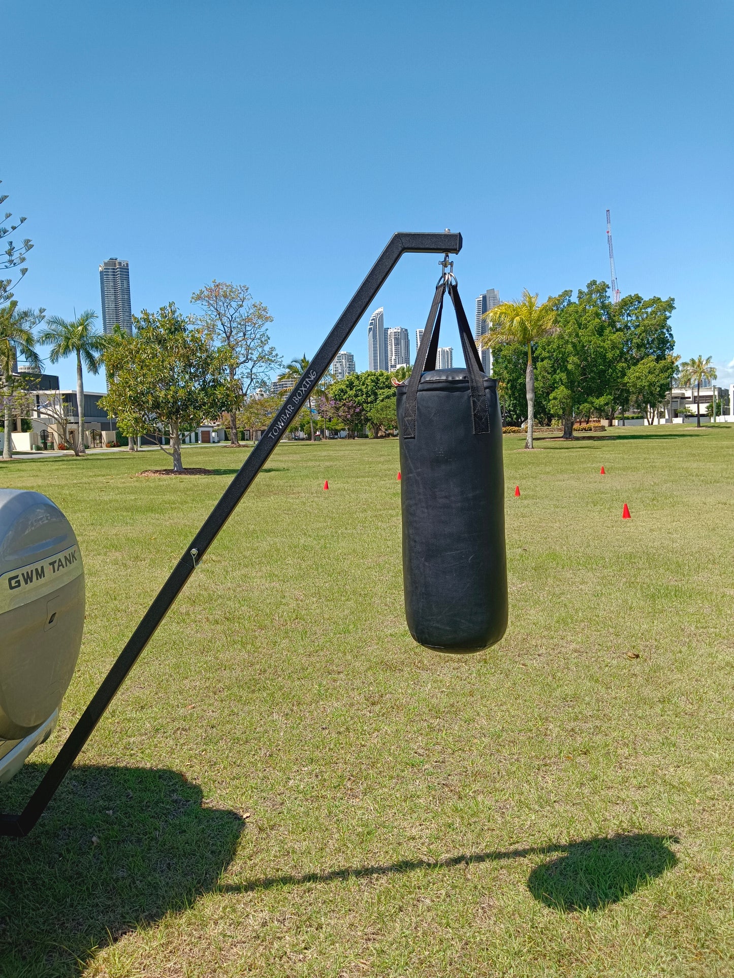 Towbar Boxing™ Apparatus Plus Floor To Ceiling With Anchor Bag.